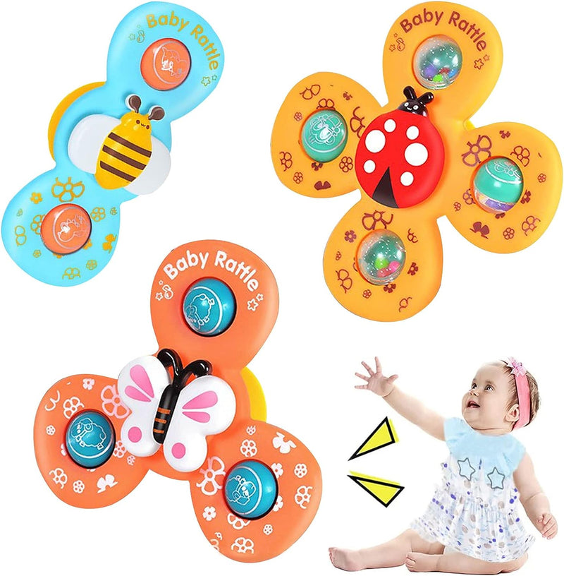 Saugnapf Spinner Spielzeug 3 Stück Baby Badespielzeug