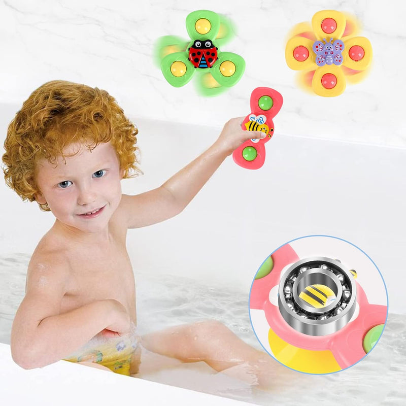 Saugnapf Spinner Spielzeug 3 Stück Baby Badespielzeug