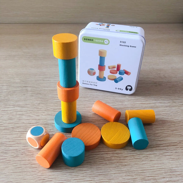 Pädagogisches Stapelspiel Holzpuzzle für Kinder | Set aus 2