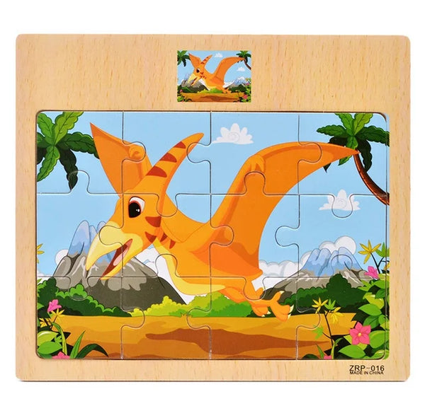 DinoMatch | Holz-Cartoon-Puzzle