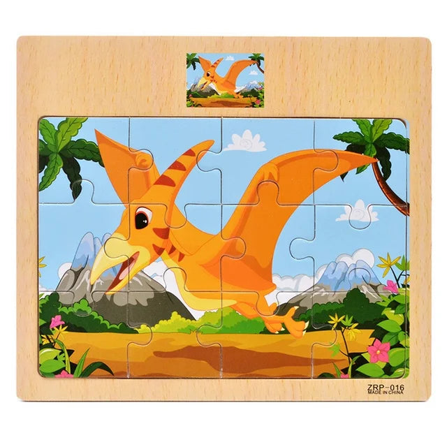 DinoMatch | Holz-Cartoon-Puzzle