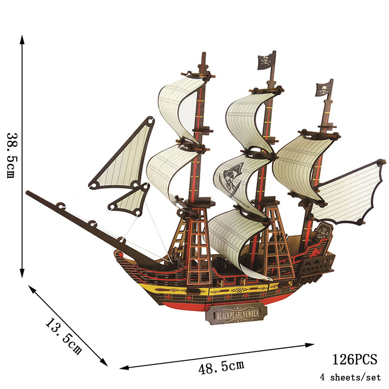 BlackSails | 3 Bündel Segelschiff Holzpuzzle