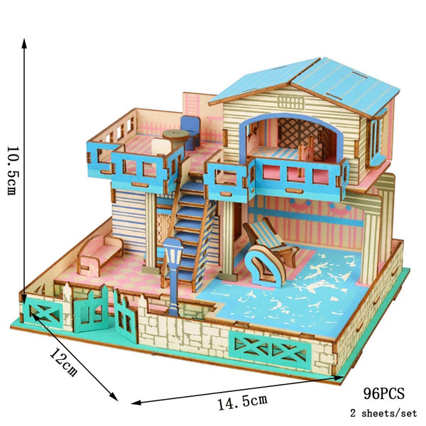 Pädagogisches Holzpuzzle-Bau-Spielzeug für Kinder | Bundle von 3