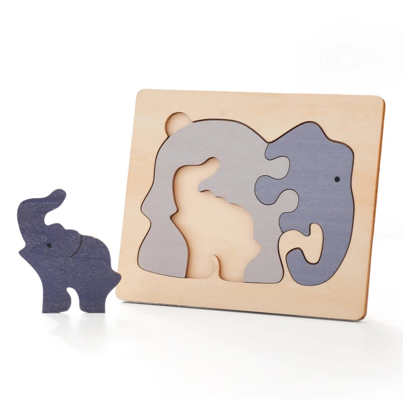 WonderTusks | Buntes Holzpuzzle für Kinder