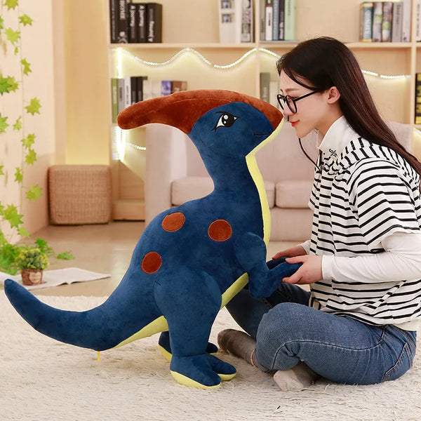 Blauer Parasaurolophus | Plüsch-Dino-Stofftier für Kinder