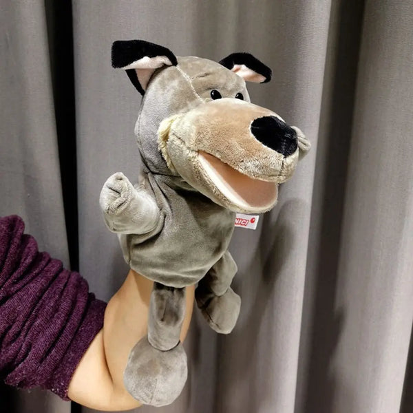 Grauer Wolf | Plüsch Tier Handpuppenspielzeug Für Kinder