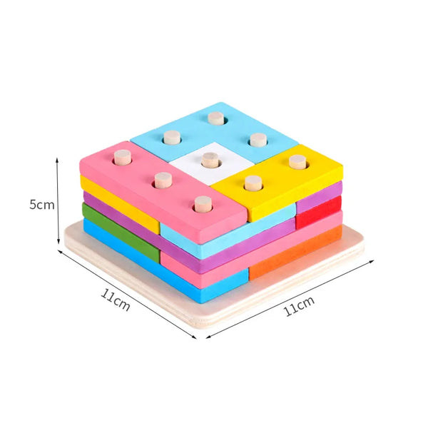 BrightBuilding | 3 Bündel Holzpuzzle-Blöcke