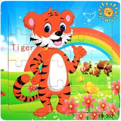 Lehrreiches Cartoon-Baby-Tier-Puzzle-Spielzeug | Set aus 3