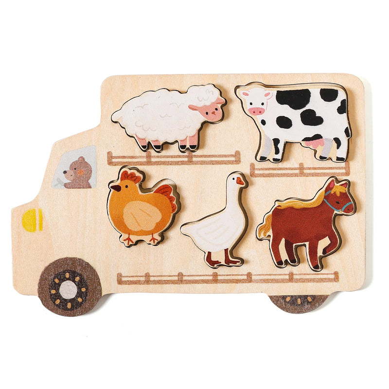 Pädagogisches Montessori Holzpuzzle für Kinder | Bundle von 3