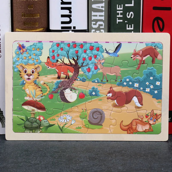 Dschungel Verspieltes Abenteuer | Pädagogisches Holz Cartoon Tiere Puzzle für Kinder