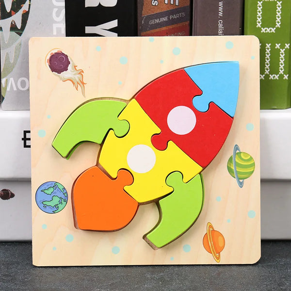 AstroSplash | 3 Bündel Hölzerne Puzzles für Kinder