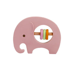 Elefant Silikon Baby Rassel Beißspielzeug | Set von 3