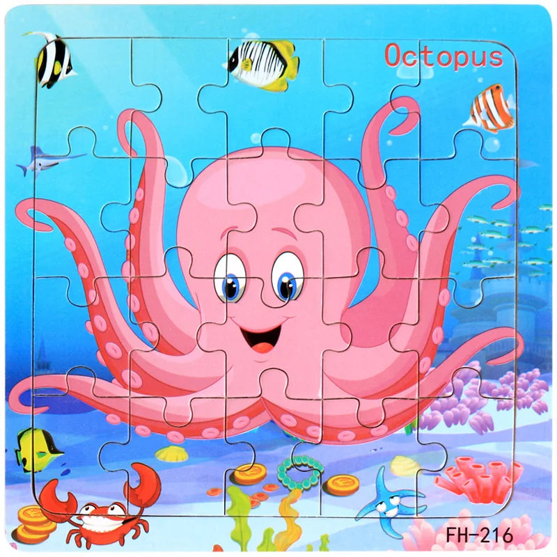 Oktopus | Lehrreiches Cartoon-Puzzle-Spielzeug für Babys mit Tieren für Kinder