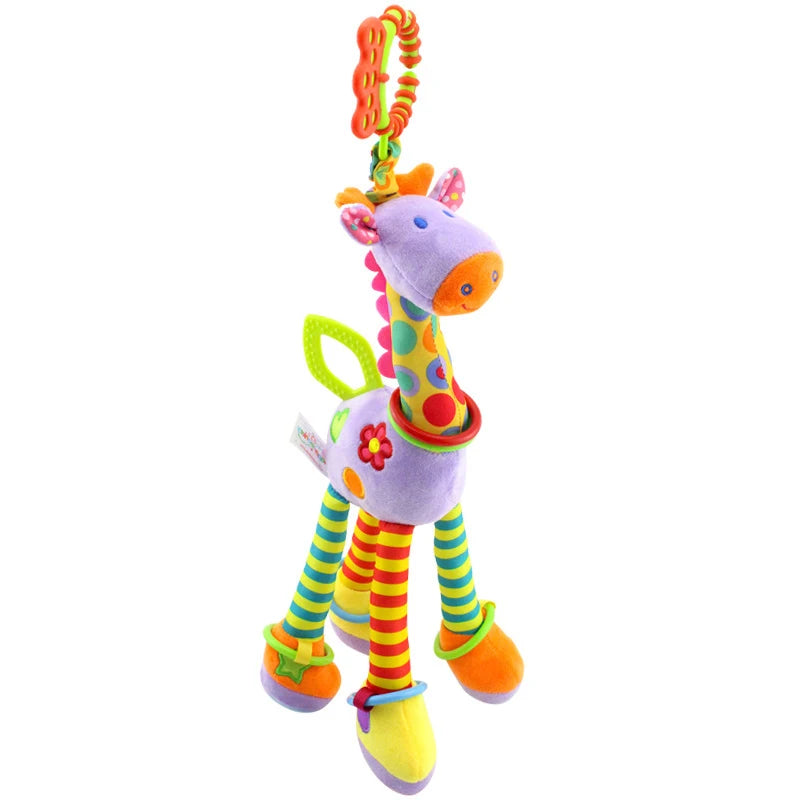 Bunte Giraffe | Plüsch-Sinnes-Rasselspielzeug für Babys