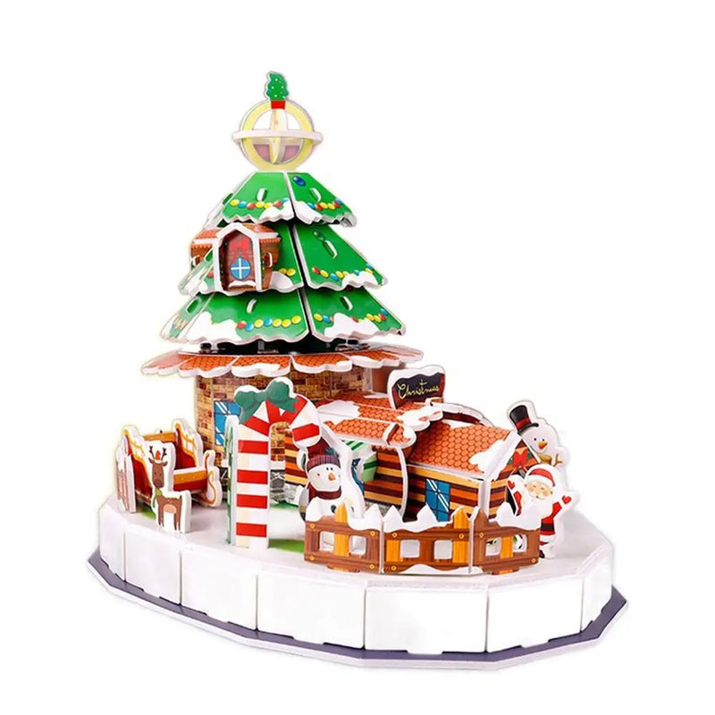 Weihnachtsbaum | Baustein-Puzzle für Kinder