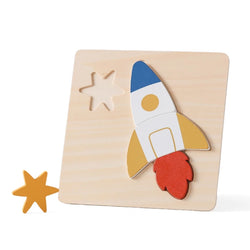 BlastOffFun | Buntes Holzpuzzle für Kinder