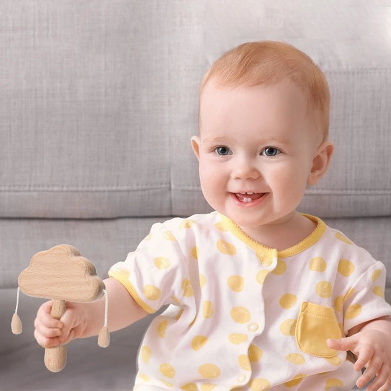 Wolken-Rassel | Holzspielzeug für Babys und Kinder