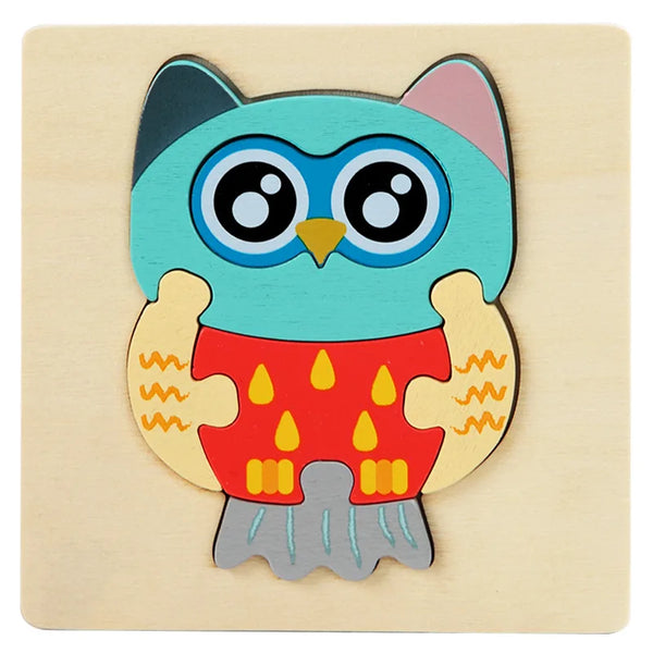 WhizOwl | Buntes Holzpuzzle für Kinder