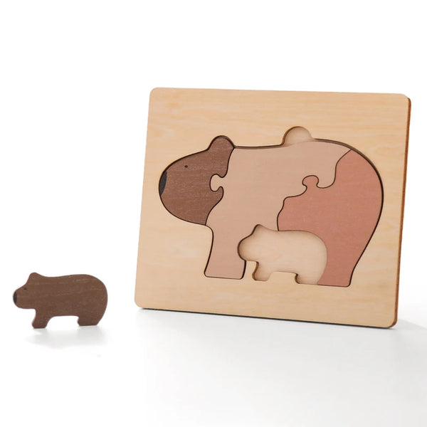 WombatWonders | Buntes Holzpuzzle für Kinder