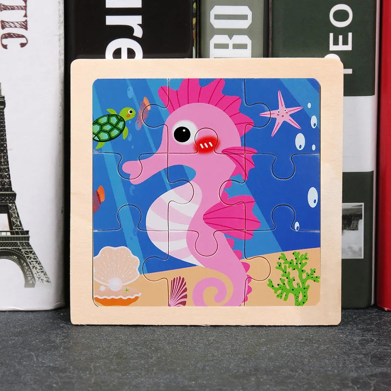 AquaSeahorse | Pädagogische Holzpuzzles