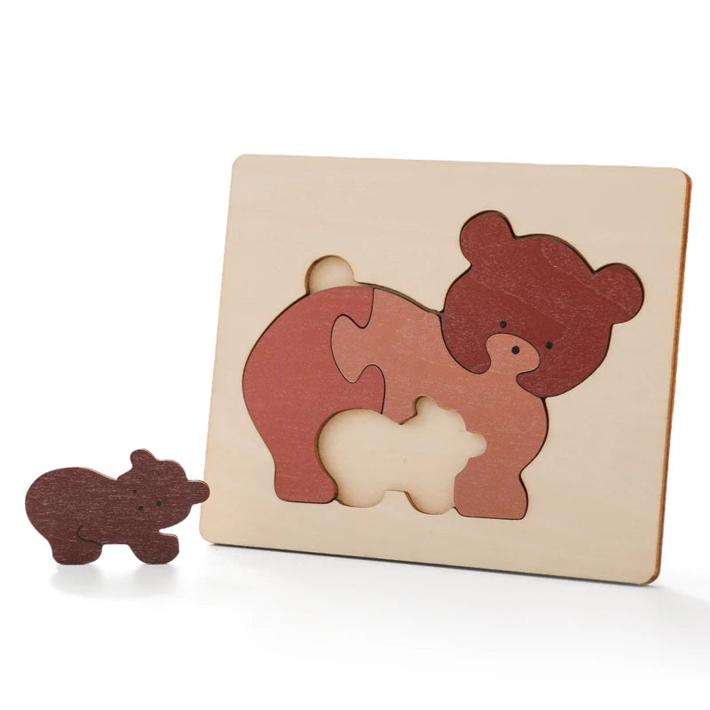 WildlifePals | 3 Bündel Buntes Holzpuzzle für Kinder