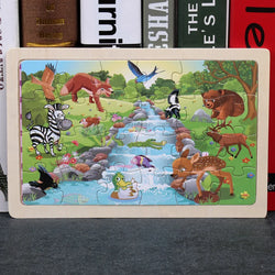 Dschungel Safari | Pädagogisches Holz Cartoon Tiere Puzzle für Kinder