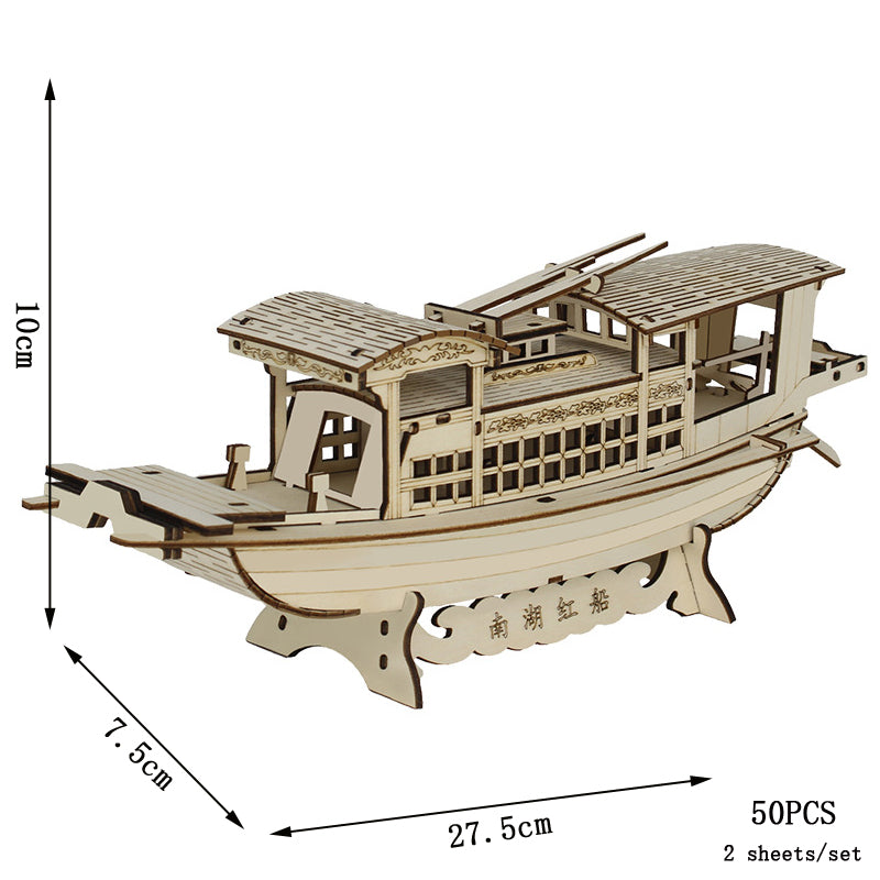 TimelessSails | 3 Bündel Segelschiff Holzpuzzle