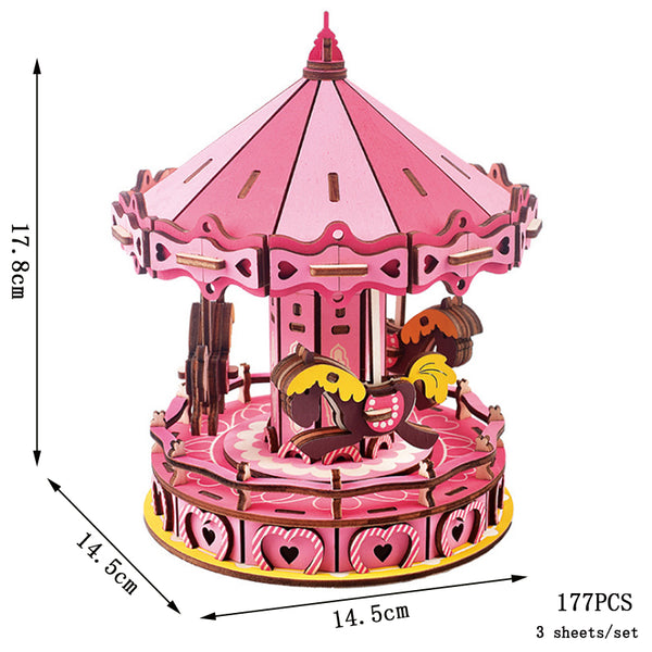 WoodenFairground | Holz 3D-Puzzle DIY Baukasten