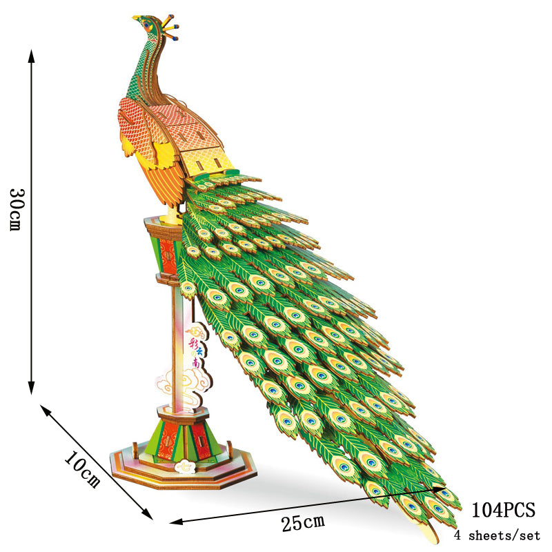 VintageFeathers | Holz 3D-Puzzle DIY Baukasten