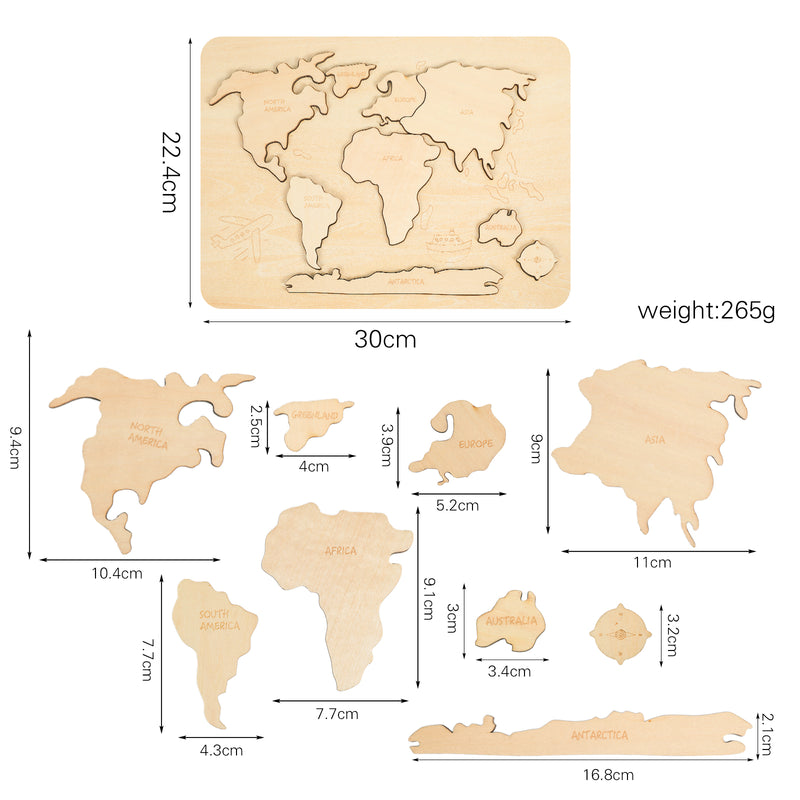 WorldWonders | Hölzerne Weltkarte Puzzle