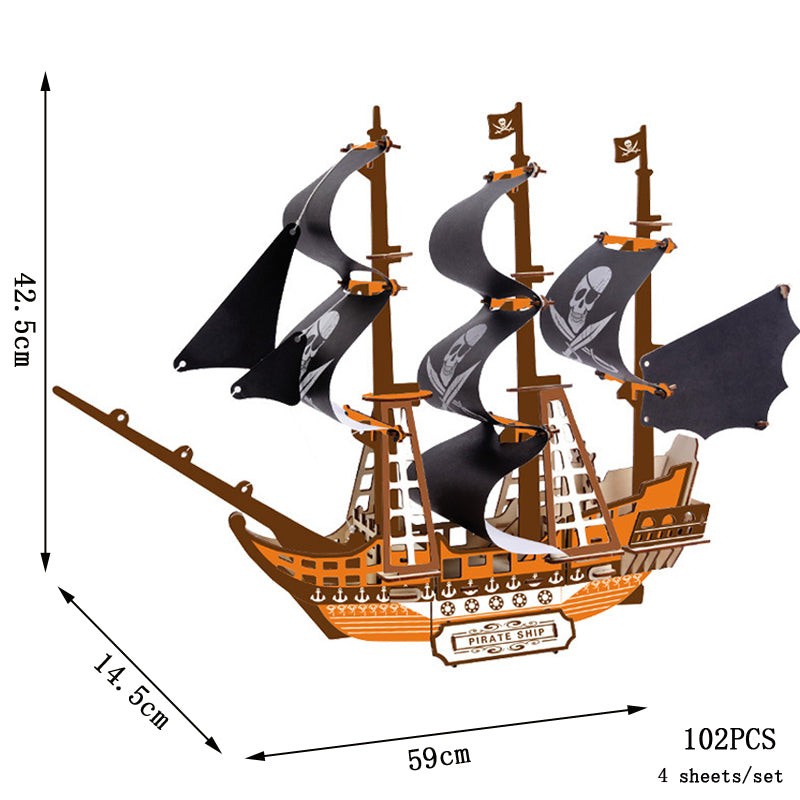 BlackSails | 3 Bündel Segelschiff Holzpuzzle